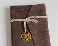 Stammbuch "Baum"  aus braunem Büffelleder